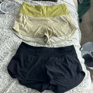 Size 6 speed up lululemon shorts bundle